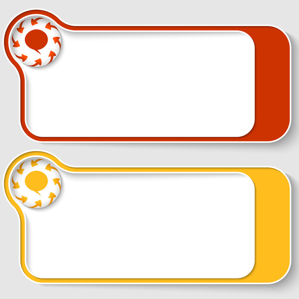 set of two abstract text boxes with arrows and speech bubble - Vector, Imagen