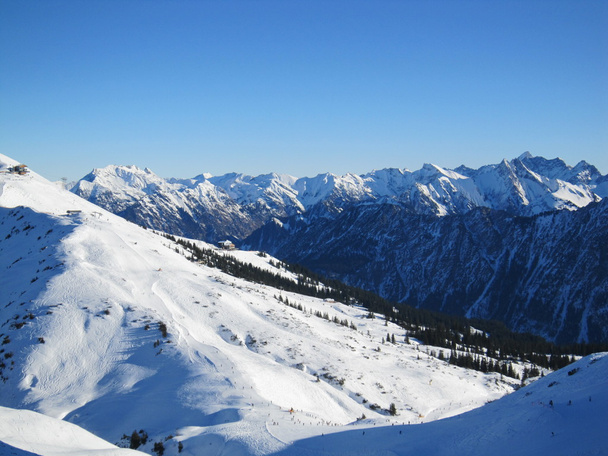 Skifahren in den bayerischen Alpen und Oberstdorf - Foto, Bild
