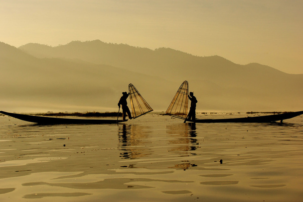 ψαράς inle λίμνη, Μιανμάρ - Φωτογραφία, εικόνα