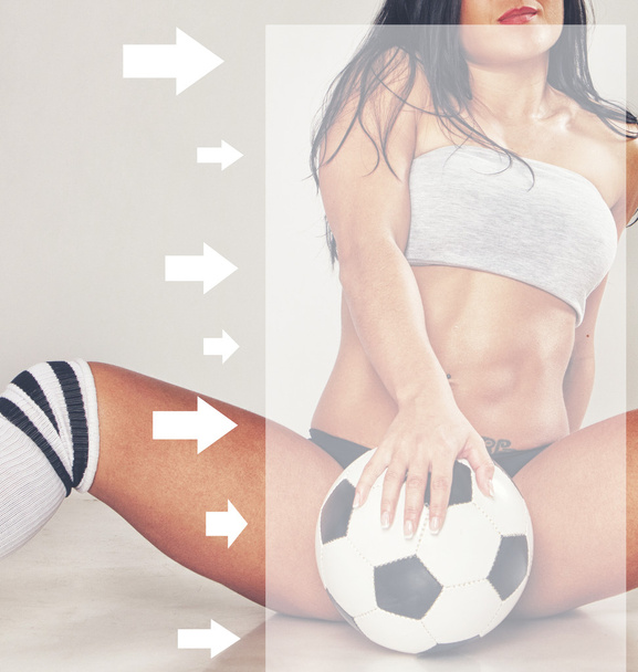 Woman with soccer ball - Photo, Image
