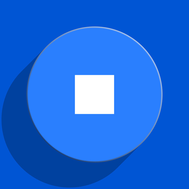 stop blue web flat icon - Фото, изображение
