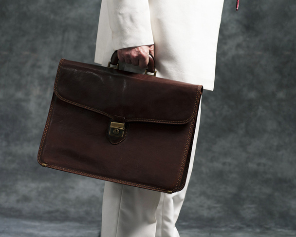 Business man holding briefcase - Foto, imagen