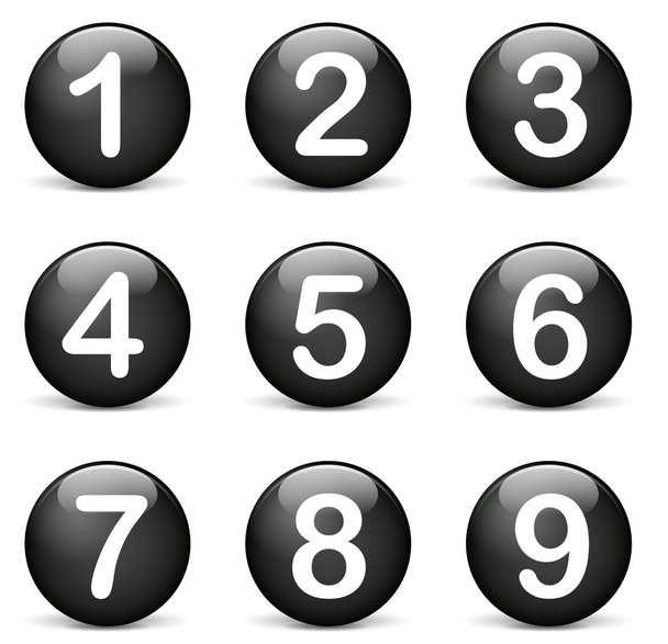 Vector round numbers icons - Vector, afbeelding