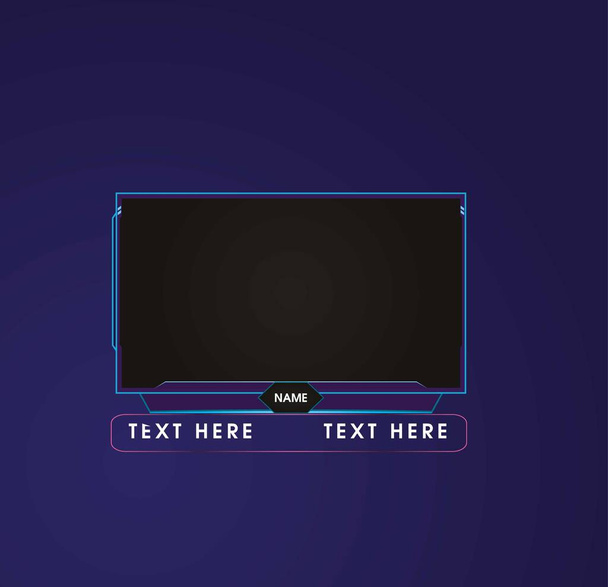 Twitch Overlay Face Cam, Web Camera with chat for streaming broadcast.  Gradient design. Gaming face cam with chat window. Streaming offline  screen. Overlay background twitch Stock Illustration