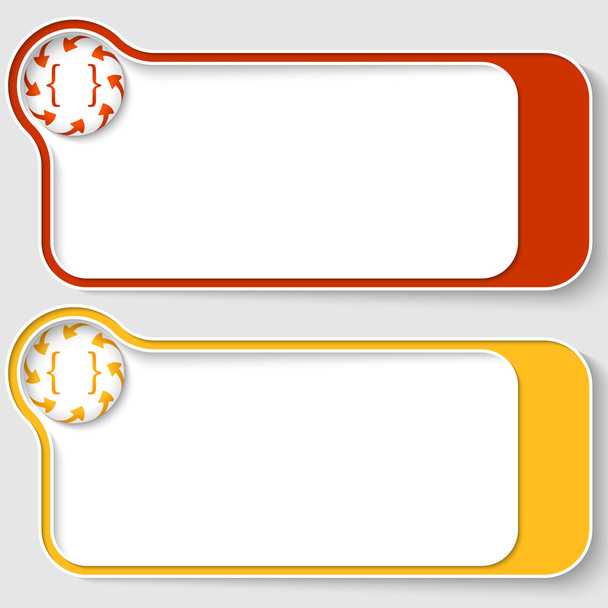 set of two abstract text boxes with arrows and brackets - Vector, Image
