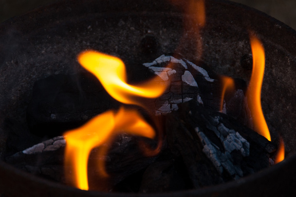 Charcoal flame and ember - 写真・画像