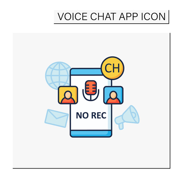 Unrecorded conversation color icon - Vector, Image