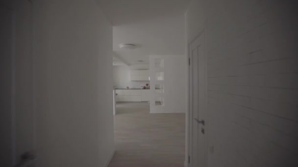 Sala de estar moderna Interior, habitaciones en el apartamento - Metraje, vídeo