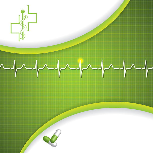 Abstract medical cardiology ekg background - Vector, afbeelding