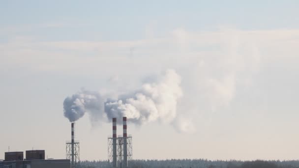 A füst egy ipari vállalkozás kéményéből jön.. - Felvétel, videó