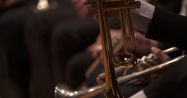Konserde trompet çalan müzisyen - Video, Çekim