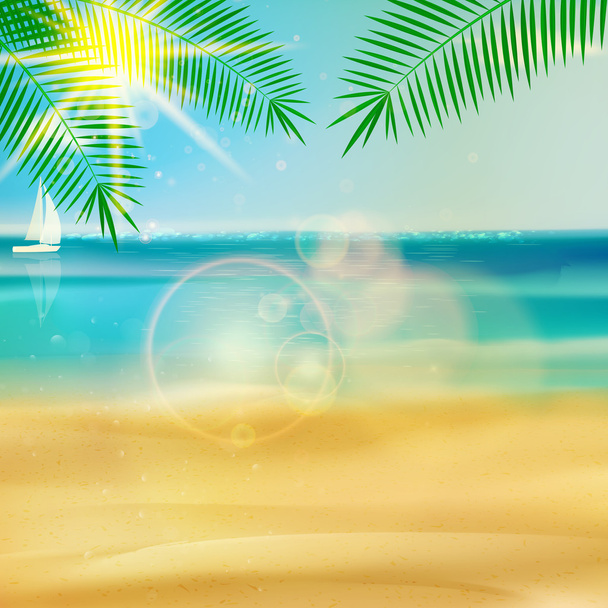 Tropical beach template. - Vector, Image