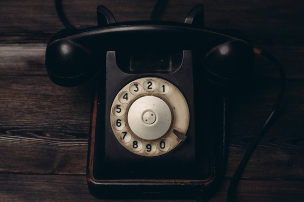 retro teléfono viejo tecnología comunicación vintage oficina - Foto, Imagen