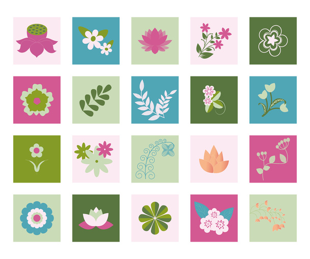 Flower Vector Symbols  icon set- Illustration - Вектор,изображение