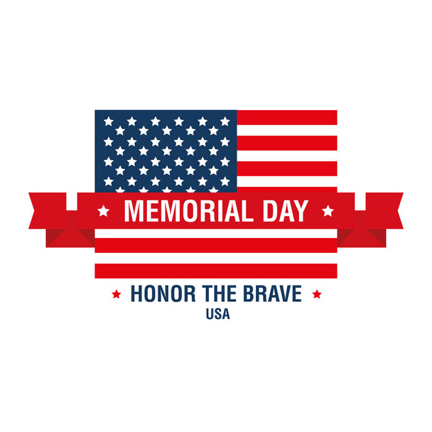 memorial day flag - Vector, Image