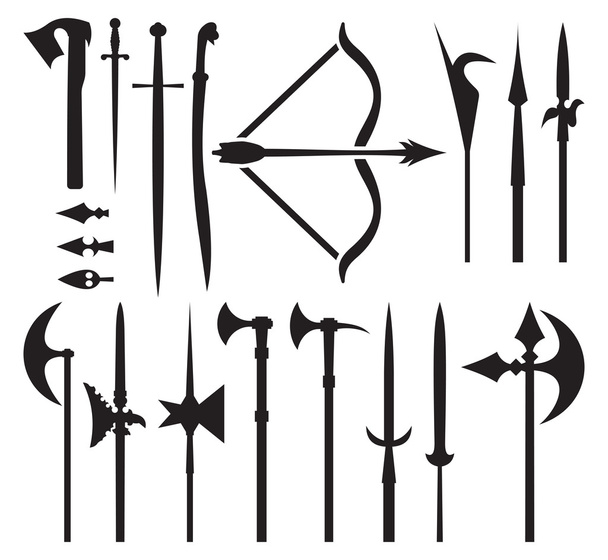 middeleeuwse wapen pictogrammen - Vector, afbeelding