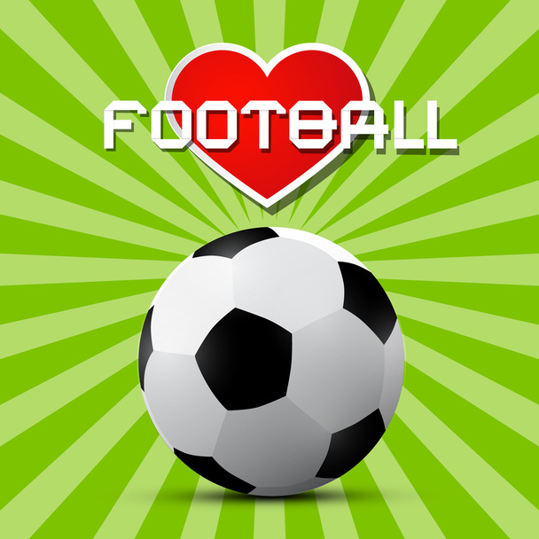 Love Football Theme on Retro Green Background - Vector, Image