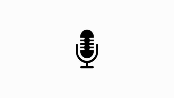 Podcast-konsepti. Ohutviivaikoni. Abstrakti ikoni. Valkoinen tausta. Moderni ääniaaltotaajuuskorjain. Liikkuva graafinen esitys. - Materiaali, video