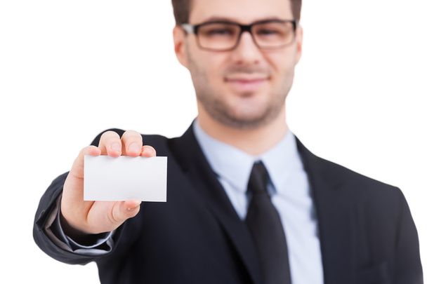 Copy space on his business card. - Photo, Image