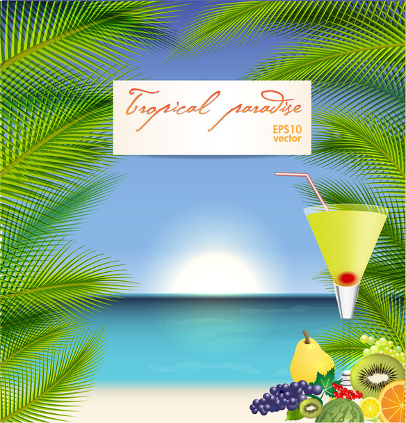 Illustration vectorielle vacances d'été avec cocktail
 - Vecteur, image