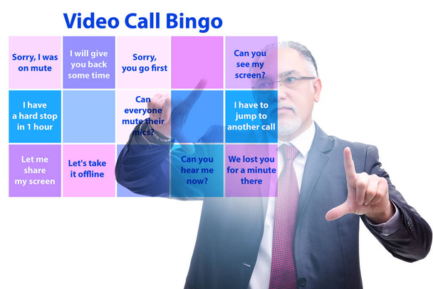Video çağrı bingosuyla ilgili komik bir kavram - Fotoğraf, Görsel