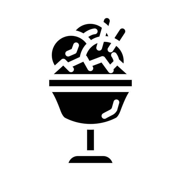 ice cream mango glyph icon vector illustration - Vector, Image