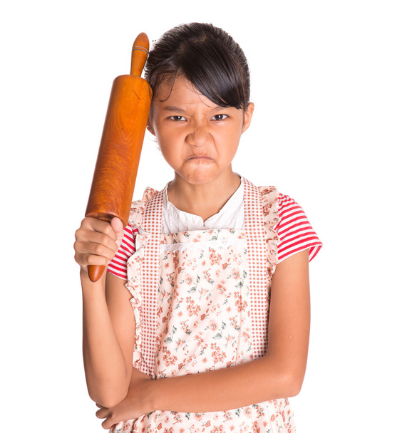Girl With Rolling Pin - Photo, Image