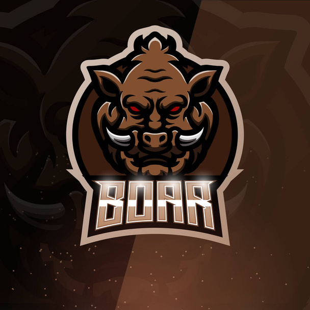 Boar mascota esport logo design - Vector, Imagen
