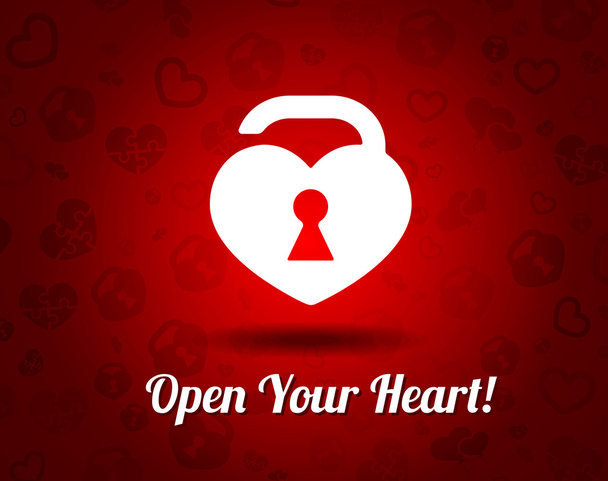 White heart with a keyhole - Vektor, obrázek