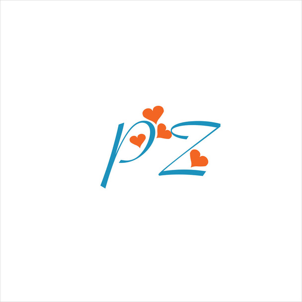 黒の背景にP Z文字のロゴベクトルデザイン。PZモノグラム - ベクター画像