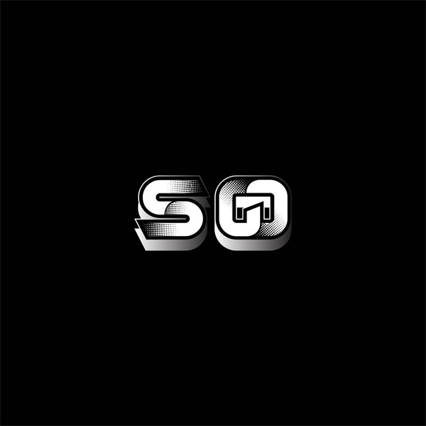 S Q lettera logo vettoriale disegno su sfondo di colore nero. Monogramma SQ - Vettoriali, immagini