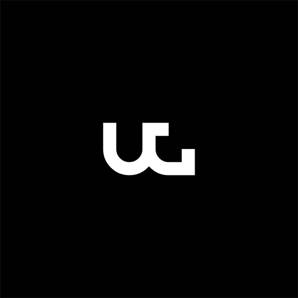 U L письмо логотип векторный дизайн на черном фоне цвета. Монограмма УЛ - Вектор,изображение