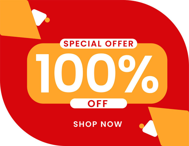 Offerta speciale 100% banner sconto, Vendita e banner offerta speciale. 100% off negozio ora - Vettoriali, immagini