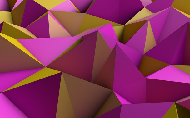 Abstrakti vaaleanpunainen ja keltainen matala poly 3D-tausta
 - Valokuva, kuva