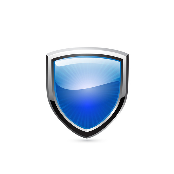 Blue shield on white. Vector - Vector, afbeelding