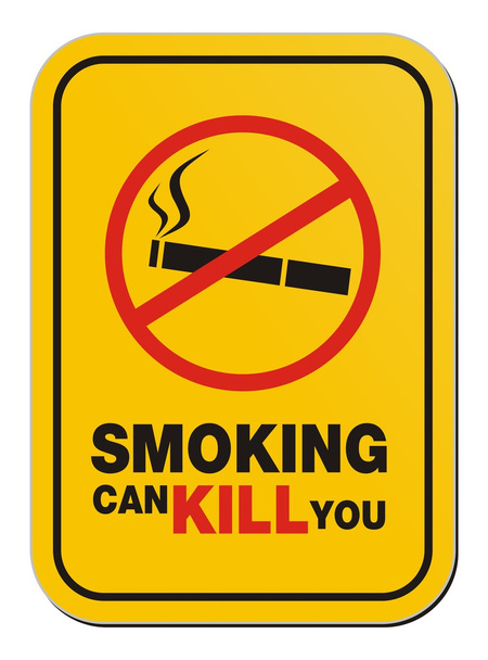 Fumar puede matarte signo amarillo
 - Vector, Imagen