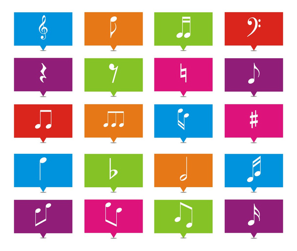 Music note rectangle pointers - Vector, imagen