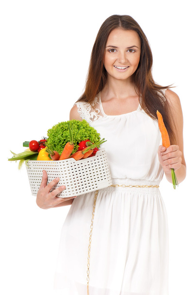 женщина с овощами - Фото, изображение