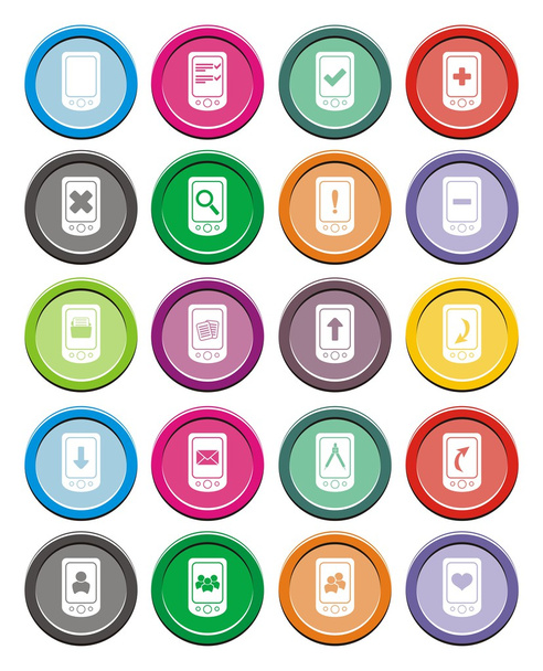 Smart phone icons - round icon sets - Vector, imagen