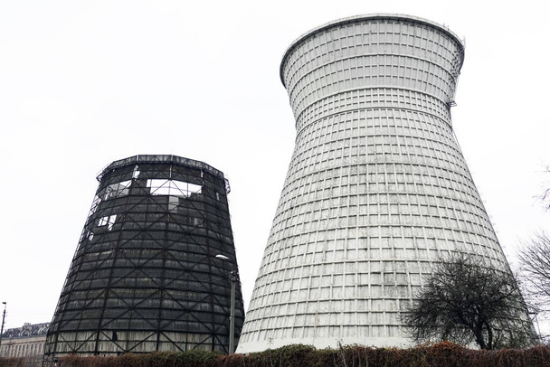 Kiev, Ukraine November 25, 2020: Huge Pipes - Combined Heat and Power Plant - Photo, Image
