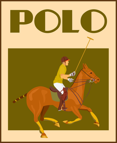Affiche joueur de polo à cheval
 - Vecteur, image