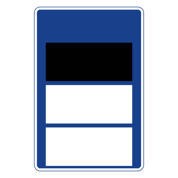 Obdélníkový dopravní signál v modré a bílé barvě, izolovaný na bílém pozadí. Pasabilita v horském průsmyku - Vektor, obrázek
