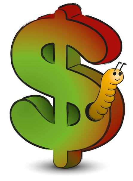 Wormy Dollar - Vector, Image