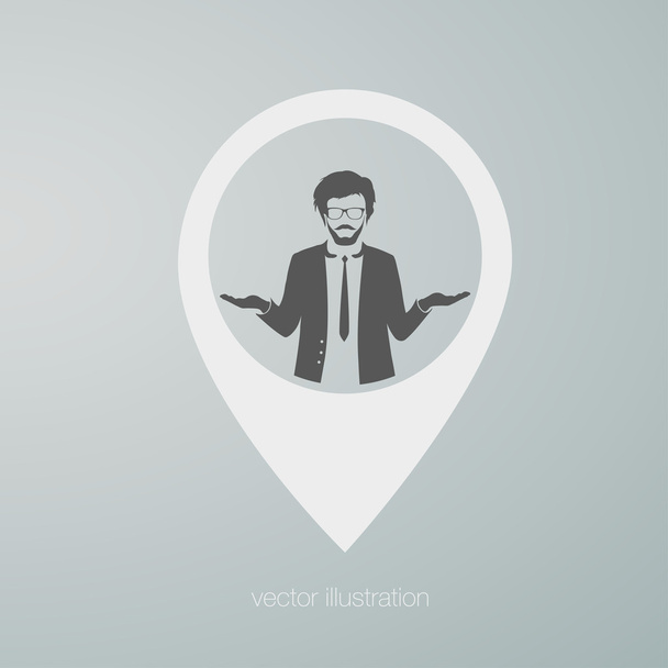 Businessman pointer icon - Vektor, Bild