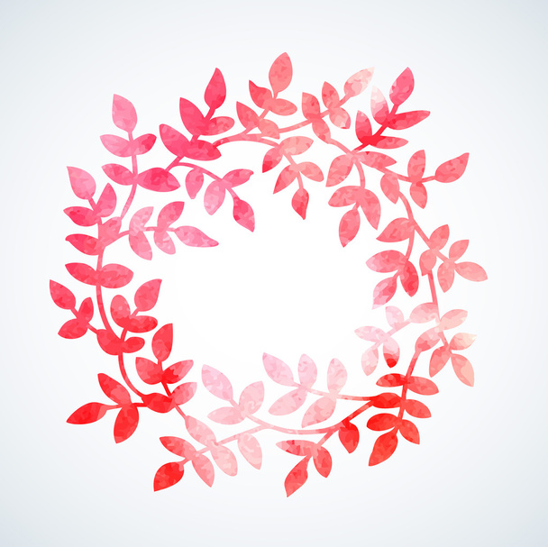 Watercolor wreath with leaves. - ベクター画像