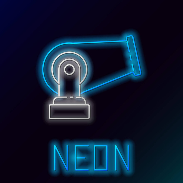 Glowing neon line Cannon icon isolated on black background. Colorful outline concept. Vector. - Vector, Image