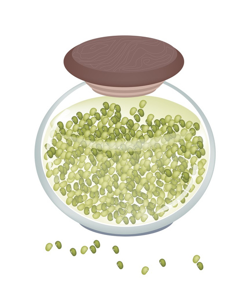 A Glass Jar of Delicious Baked Mung Beans - Vector, Image