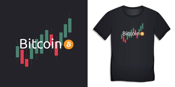Graphique Bitcoin tradingview, vecteur de t-shirts design - Vecteur, image