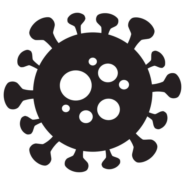 Symbole vectoriel silhouette Covid-19. Coronavirus plat graphique isolé sur fond blanc. - Vecteur, image