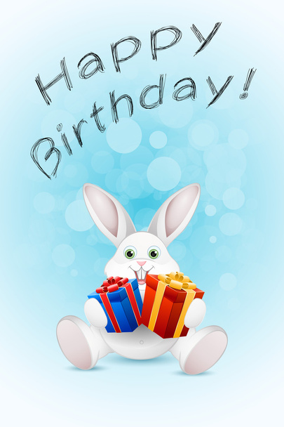 Happy Birthday Card with Gift - Vettoriali, immagini